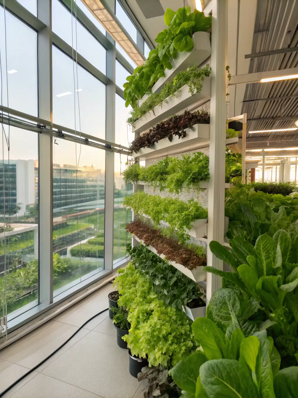 A group of people learning about vertical farming techniques during a guided tour of the GreenLife Farms tower farm.